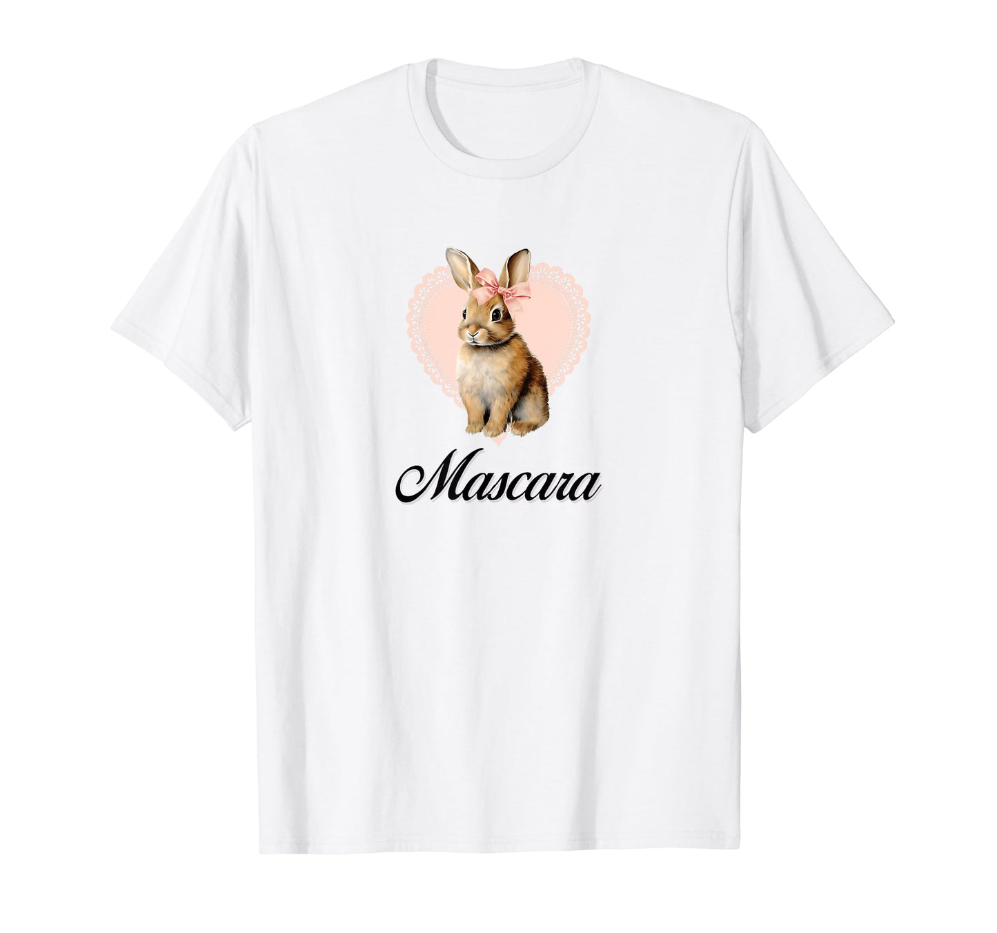 Mascara Bunny Coquette Bow Girlcore Y2K T-Shirt - Novelty Apparel Unisex - T-Shirt, Sweatshirt, Hoodie
