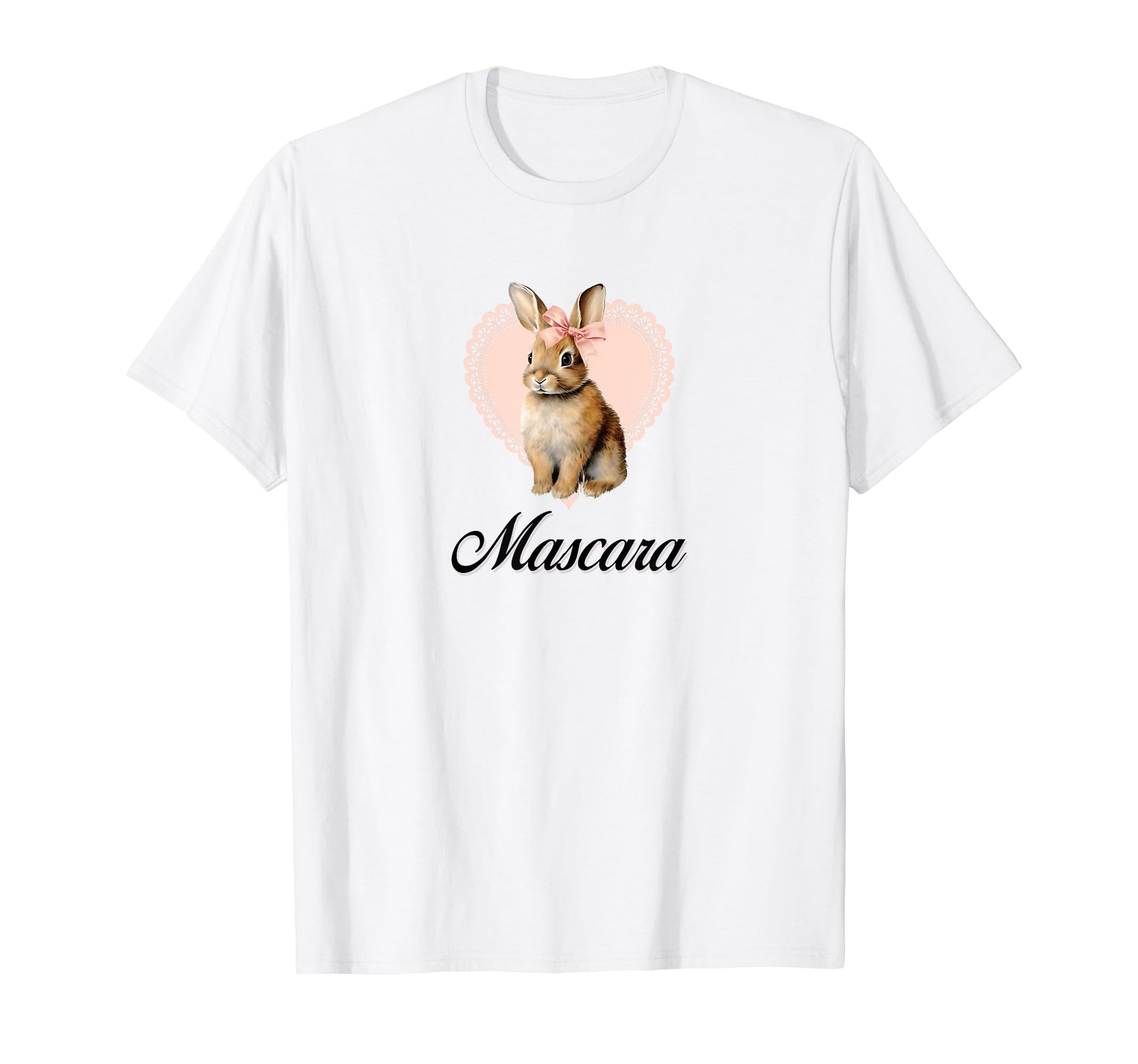 Mascara Bunny Coquette Bow Girlcore Y2K T-Shirt - Novelty Apparel Unisex - T-Shirt, Sweatshirt, Hoodie