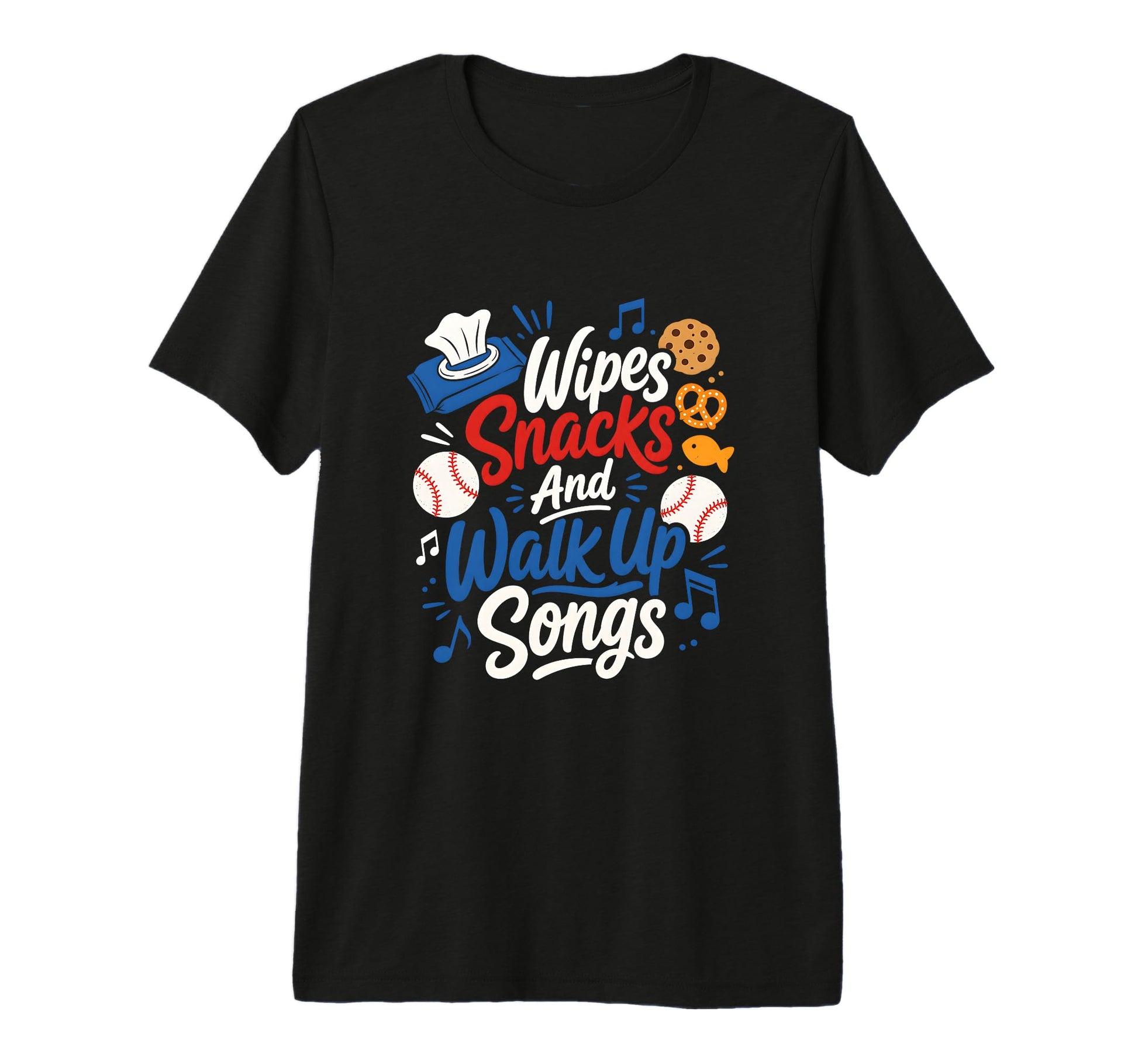 Funny Baseball Mom Snacks Songs Tri T-Shirt - Casual Everyday Wear Unisex - T-Shirt, Sweatshirt, Hoodie