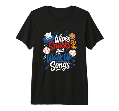 Funny Baseball Mom Snacks Songs Tri T-Shirt - Casual Everyday Wear Unisex - T-Shirt, Sweatshirt, Hoodie