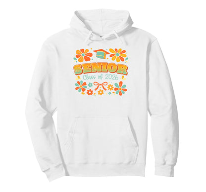 Senior Year Class 2026 Groovy Graduation Hoodie - Custom Art Print Unisex - T-Shirt, Sweatshirt, Hoodie