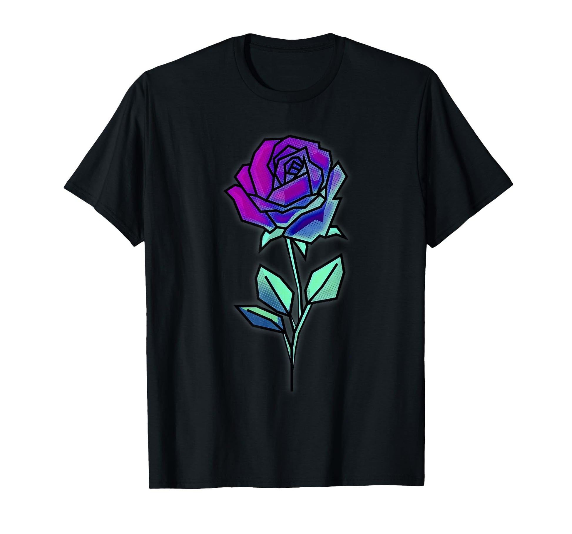 Cyber Aesthetic Rose Futurism Vaporwave T-Shirt - Graphic Print for Adults - T-Shirt, Sweatshirt, Hoodie