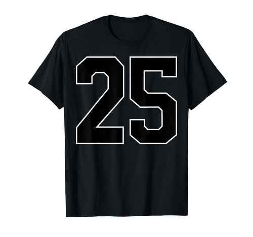 Black Sports Team Number 25 Fan T-Shirt - Trendy Graphic for Adults - T-Shirt, Sweatshirt, Hoodie