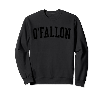 Ofallon Mo Distressed Black Varsity Sweatshirt - Minimalist Print Men Women - T-Shirt, Sweatshirt, Hoodie