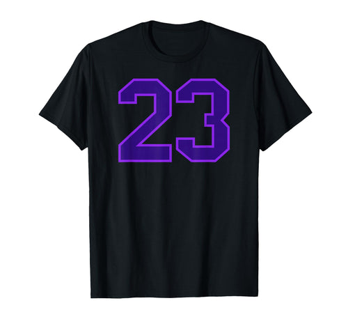 Purple Sports Team Number 23 T-Shirt - Fun Novelty Design for Adults - T-Shirt, Sweatshirt, Hoodie