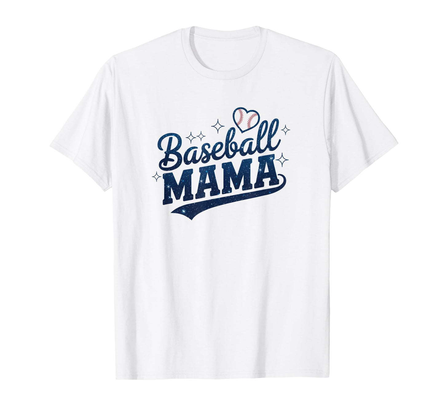 Baseball Mama Galaxy Heart Sports Mom T-Shirt - Graphic Print for Adults - T-Shirt, Sweatshirt, Hoodie