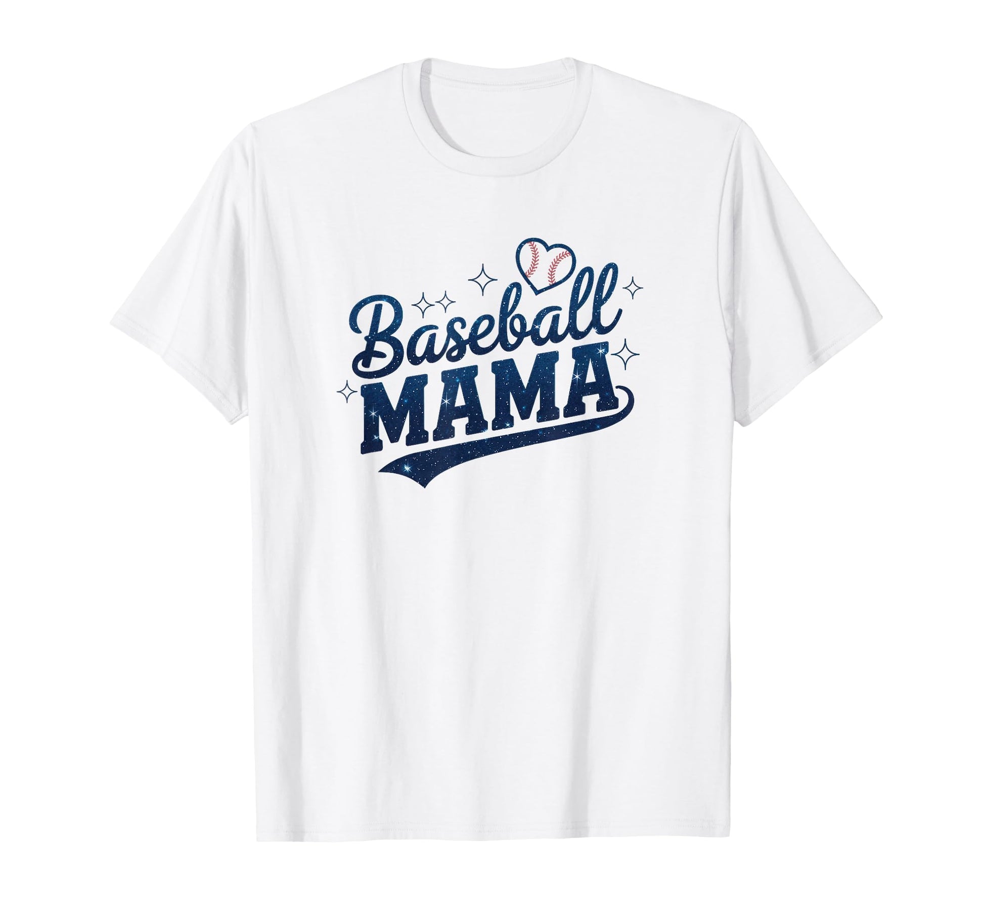 Baseball Mama Galaxy Heart Sports Mom T-Shirt - Graphic Print for Adults - T-Shirt, Sweatshirt, Hoodie