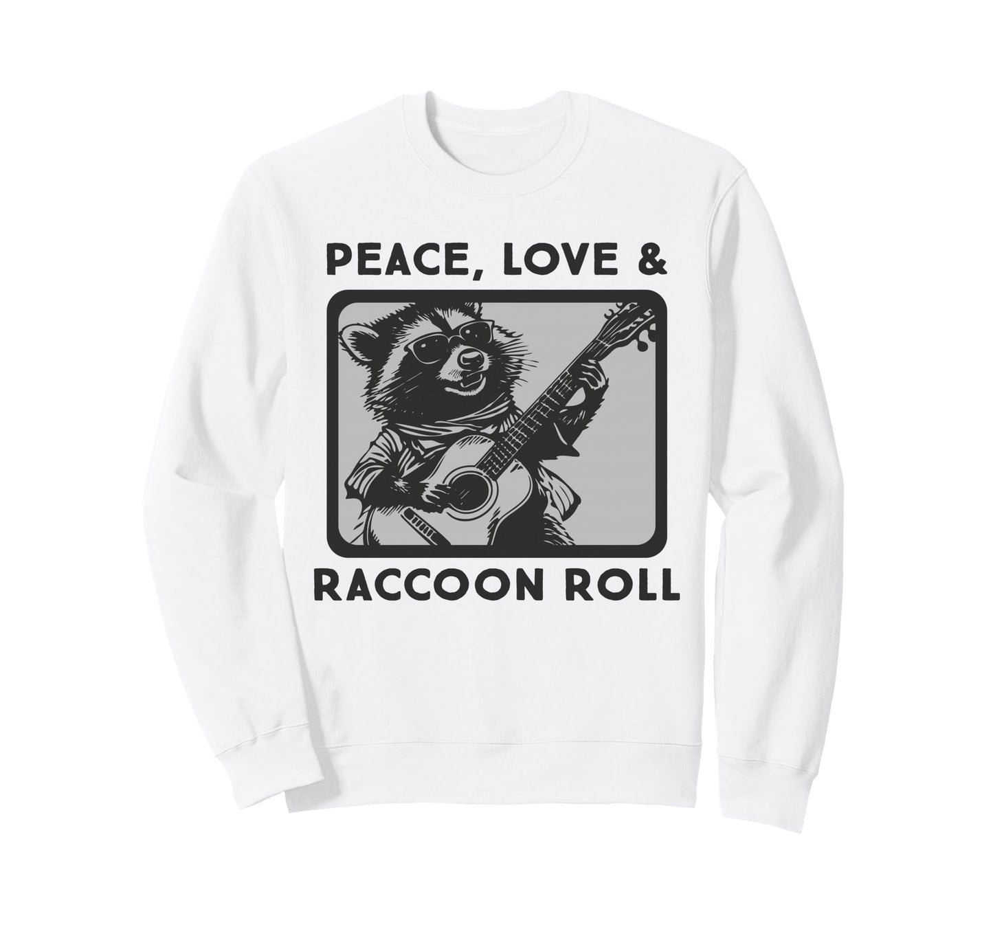 Raccoon Rock And Roll Music Raccoon Sweatshirt - Aesthetic Graphic Unisex - T-Shirt, Sweatshirt, Hoodie