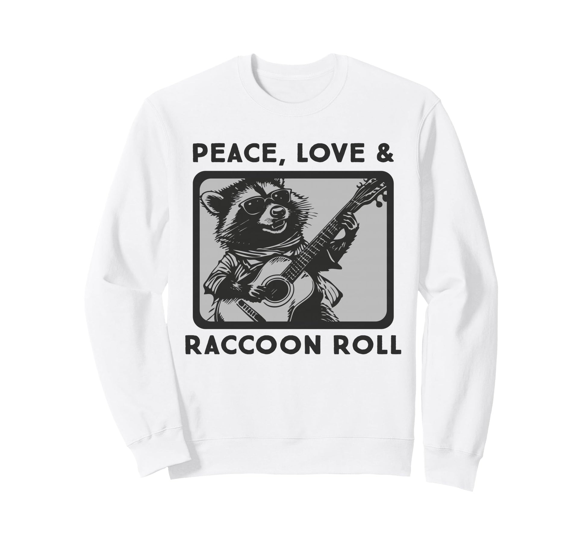 Raccoon Rock And Roll Music Raccoon Sweatshirt - Aesthetic Graphic Unisex - T-Shirt, Sweatshirt, Hoodie