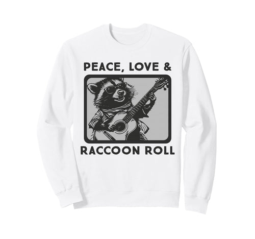 Raccoon Rock And Roll Music Raccoon Sweatshirt - Aesthetic Graphic Unisex - T-Shirt, Sweatshirt, Hoodie
