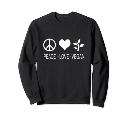 Peace Love Vegan Sweatshirt - Custom Art Print for Adults - T-Shirt, Sweatshirt, Hoodie