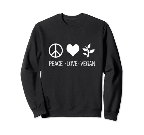 Peace Love Vegan Sweatshirt - Custom Art Print for Adults - T-Shirt, Sweatshirt, Hoodie