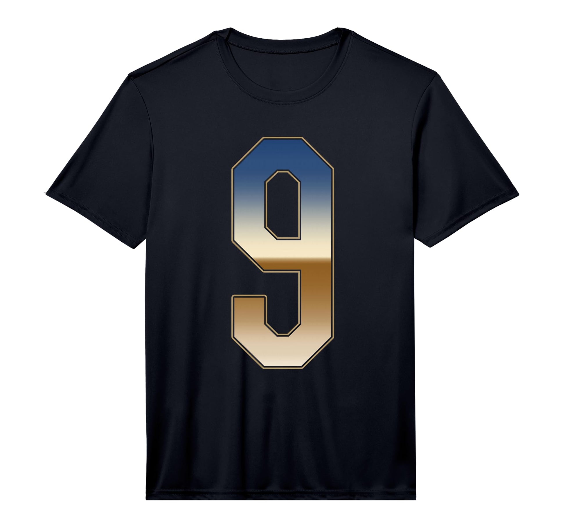 9 Outline Number 9 Fan Varsity Sports Team T-Shirt - Unique Graphic Unisex - T-Shirt, Sweatshirt, Hoodie