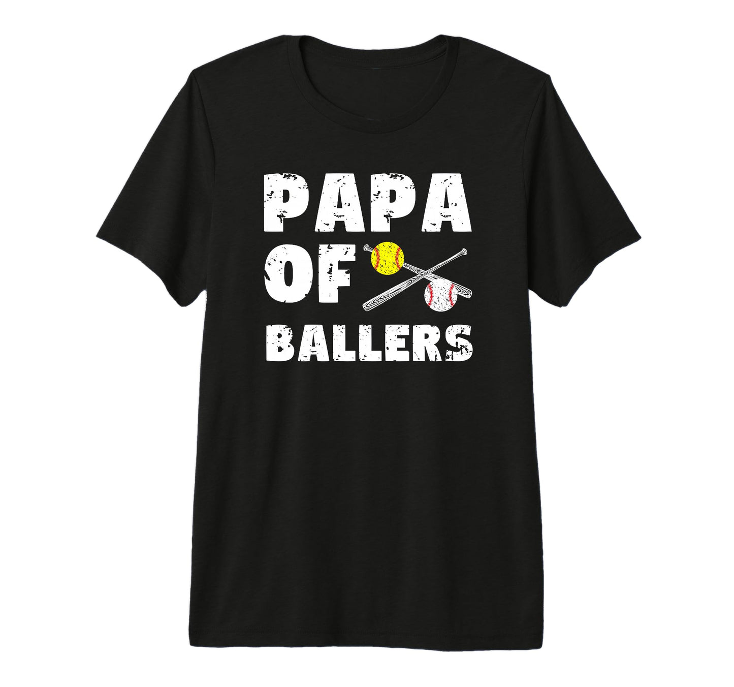 Mens Papa Ballers Softball T-Shirt - Fun Novelty Design for Adults - T-Shirt, Sweatshirt, Hoodie