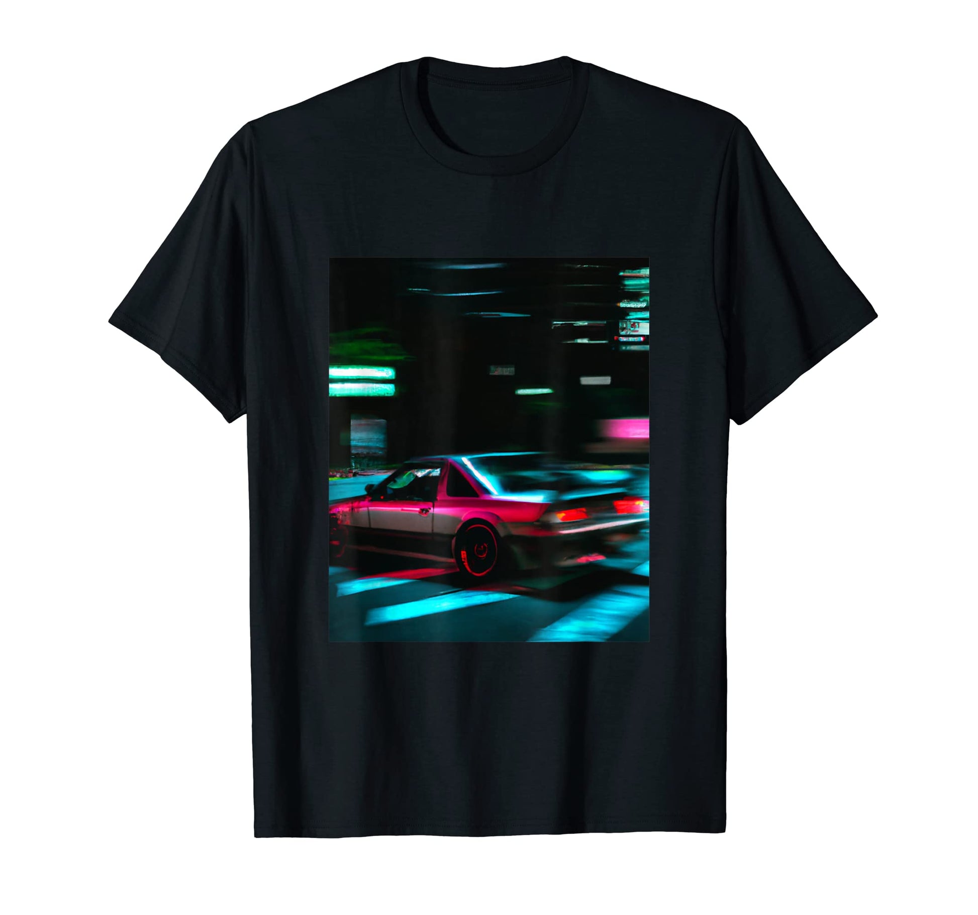 Vaporwave Car Synthwave City T-Shirt - Casual Everyday Wear Unisex - T-Shirt, Sweatshirt, Hoodie