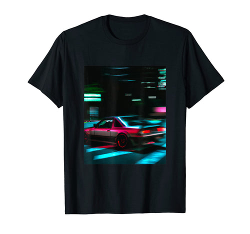 Vaporwave Car Synthwave City T-Shirt - Casual Everyday Wear Unisex - T-Shirt, Sweatshirt, Hoodie