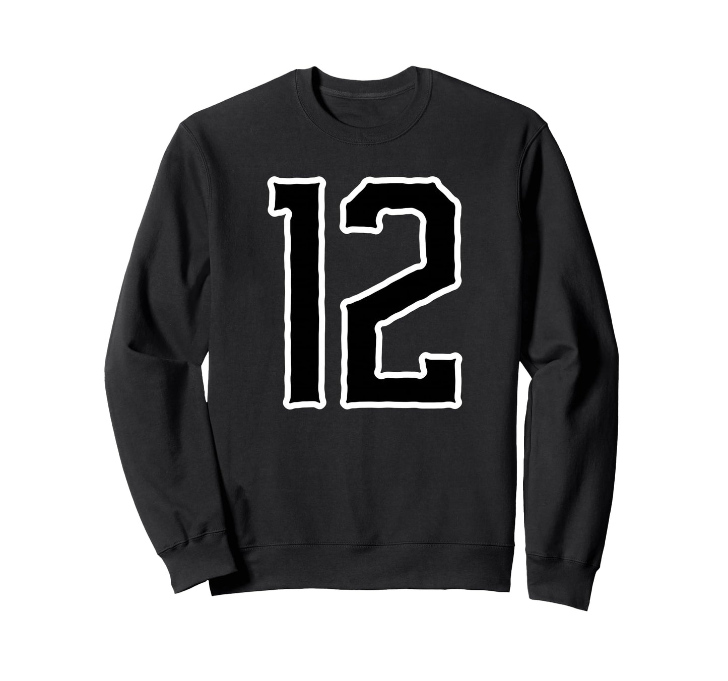 White Black Sport Team Number 12 Sweatshirt - Streetwear Style for Adults - T-Shirt, Sweatshirt, Hoodie