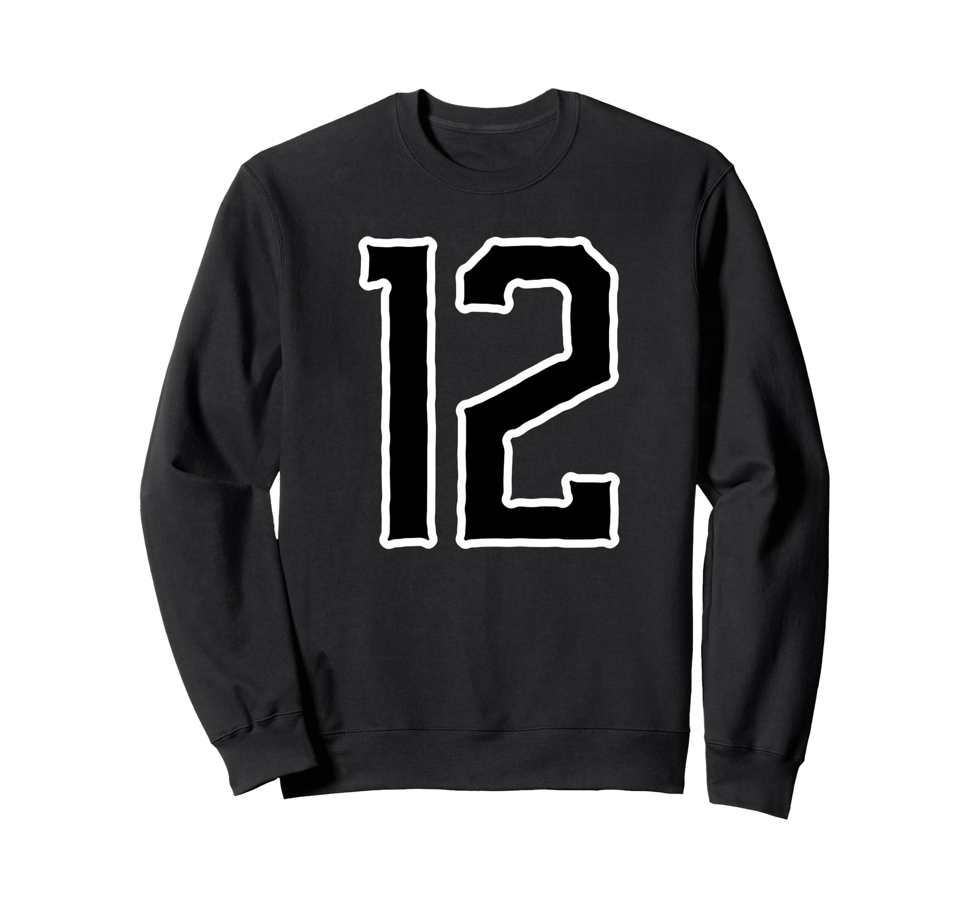 White Black Sport Team Number 12 Sweatshirt - Streetwear Style for Adults - T-Shirt, Sweatshirt, Hoodie
