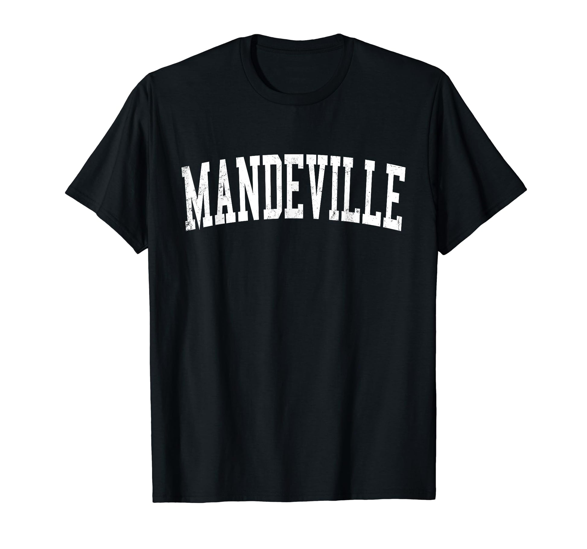 Mandeville La Distressed White T-Shirt - Casual Everyday Wear for Adults - T-Shirt, Sweatshirt, Hoodie