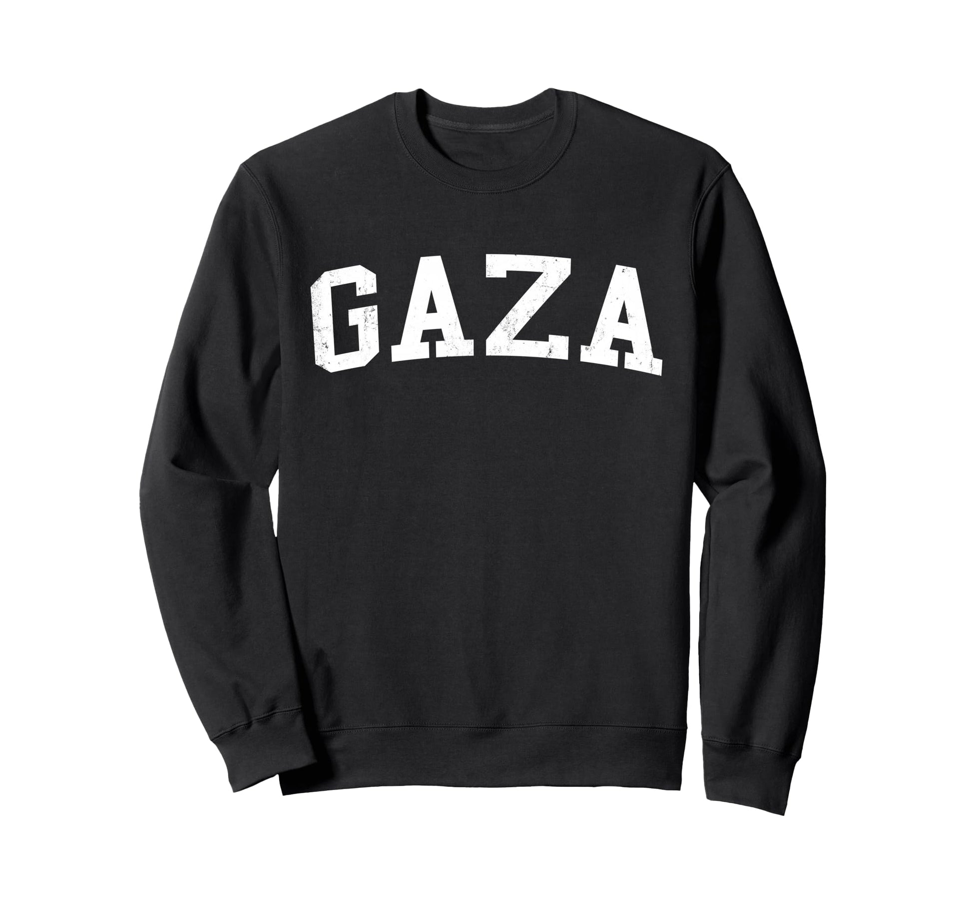 Gaza Palestine Distressed White Sweatshirt - Aesthetic Graphic Unisex - T-Shirt, Sweatshirt, Hoodie