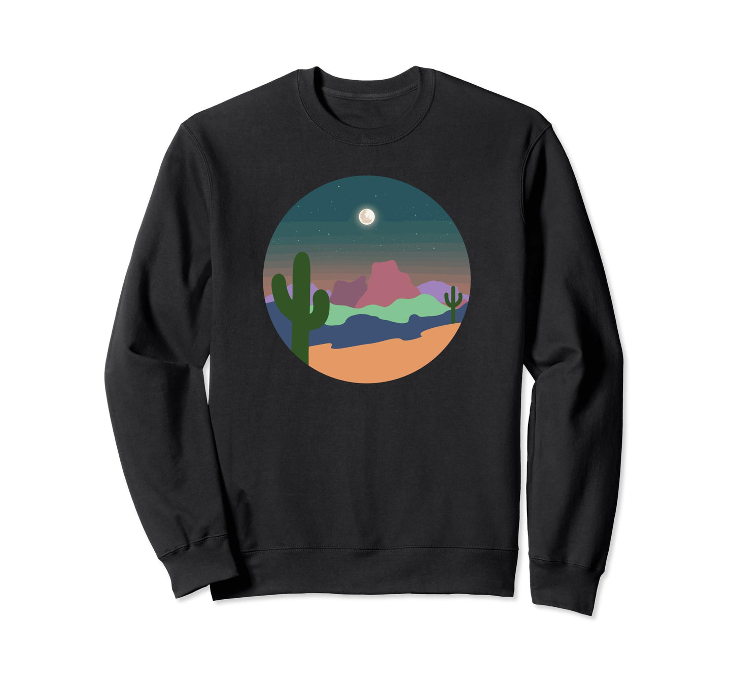 Boho Desert Cactus Moon Western Sweatshirt - Trendy Graphic Men Women - T-Shirt, Sweatshirt, Hoodie