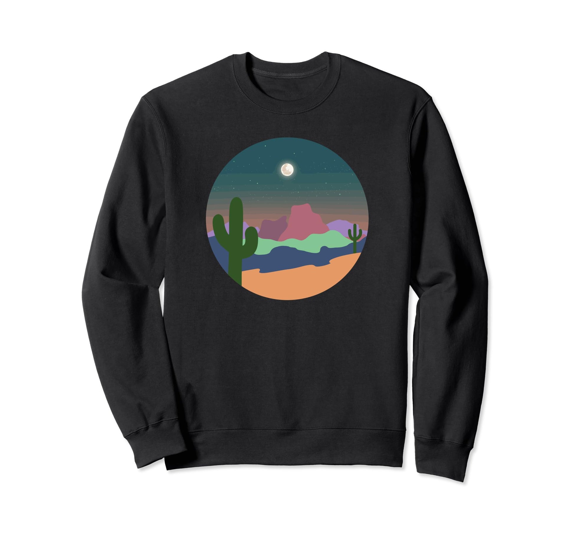 Boho Desert Cactus Moon Western Sweatshirt - Trendy Graphic Men Women - T-Shirt, Sweatshirt, Hoodie
