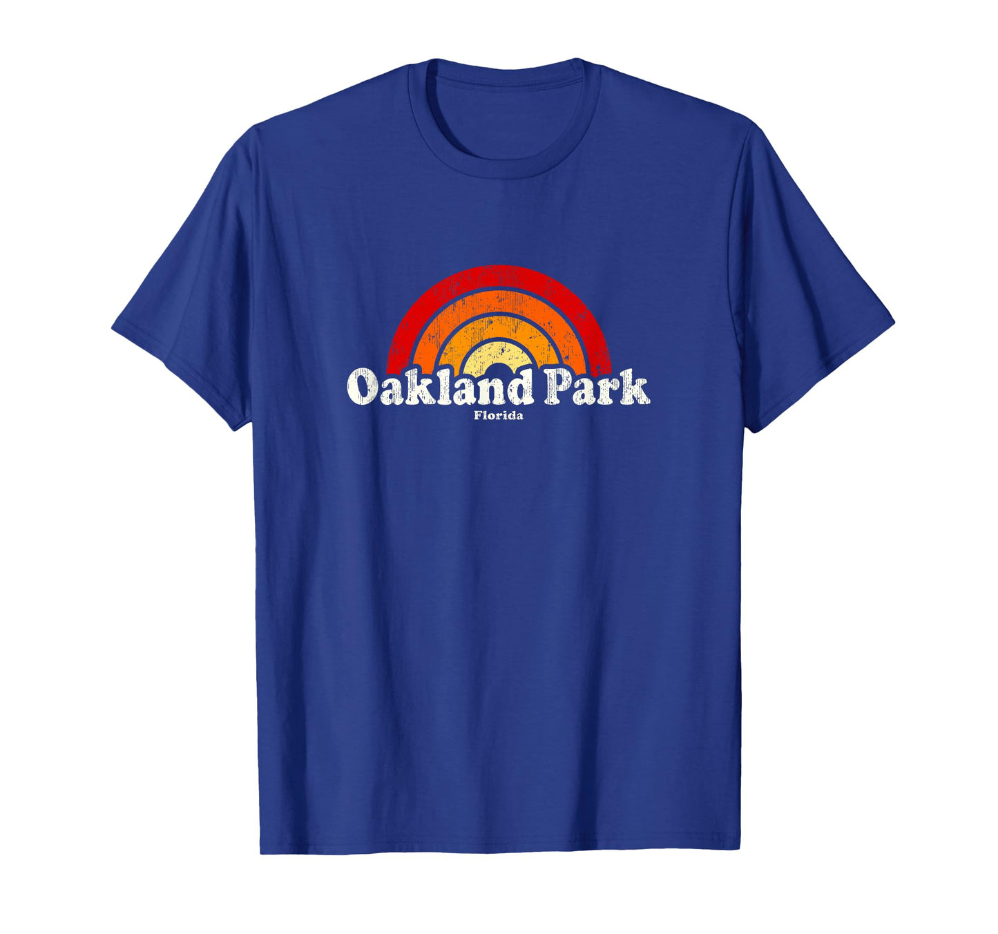 Oakland Park Florida Fl 70S Rainbow T-Shirt - Custom Art Print Men Women - T-Shirt, Sweatshirt, Hoodie