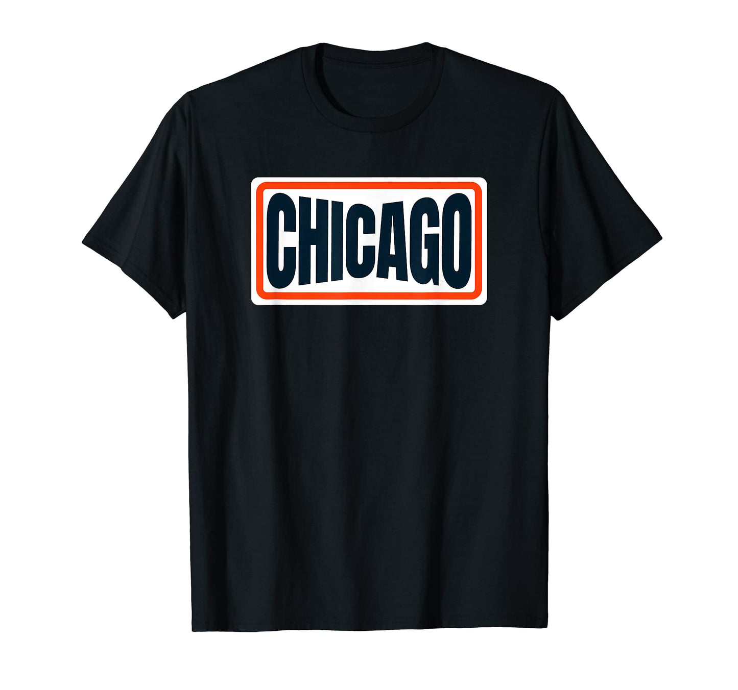 Fun Chicago Orange Blue Navy Striped T-Shirt - Aesthetic Graphic Men Women - T-Shirt, Sweatshirt, Hoodie