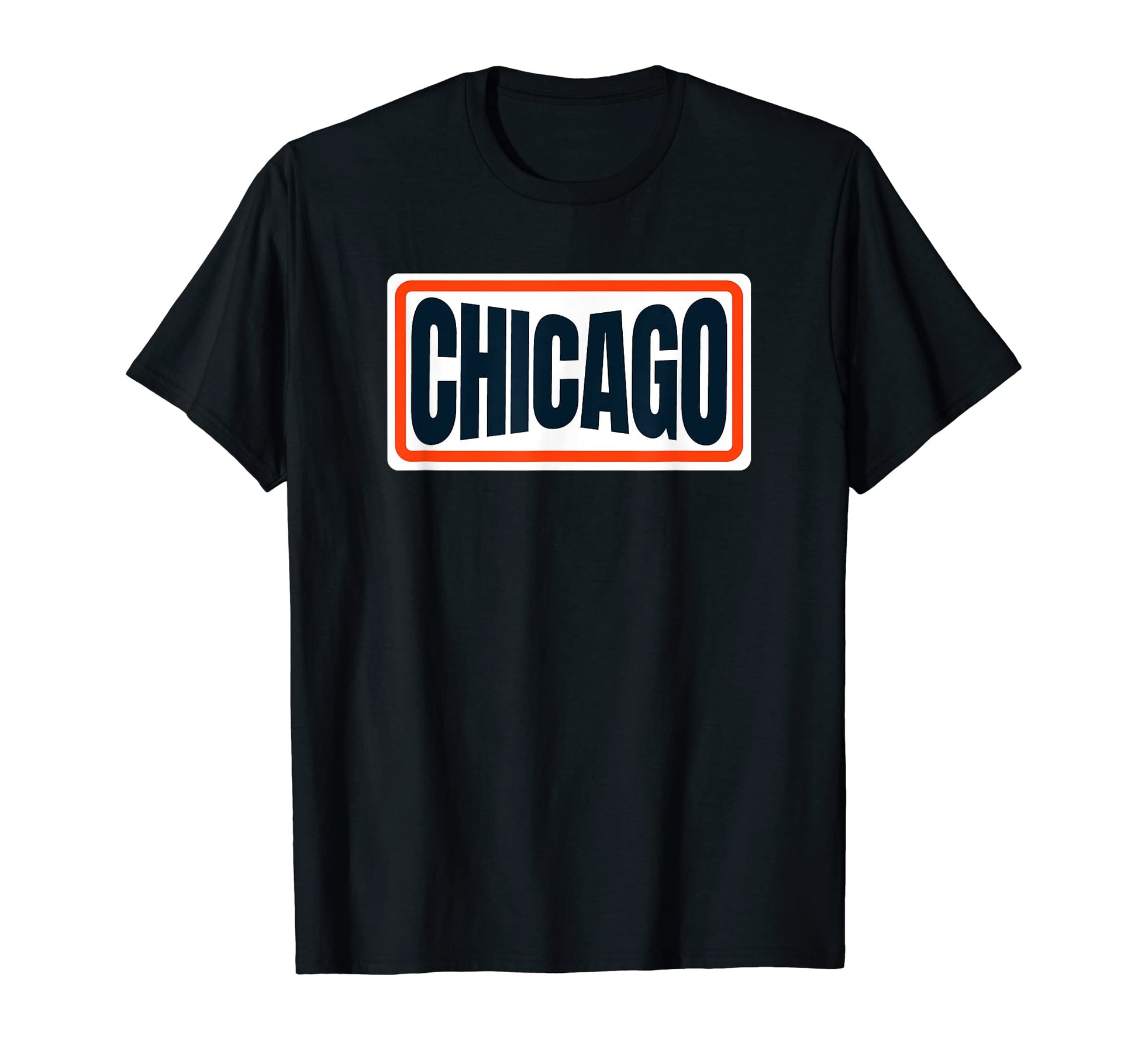 Fun Chicago Orange Blue Navy Striped T-Shirt - Aesthetic Graphic Men Women - T-Shirt, Sweatshirt, Hoodie