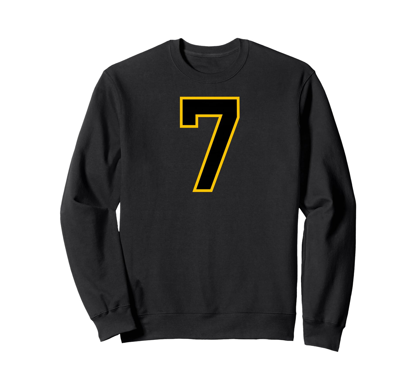 Yellow Black Sport Team Number 7 Sweatshirt - Trendy Graphic for Adults - T-Shirt, Sweatshirt, Hoodie