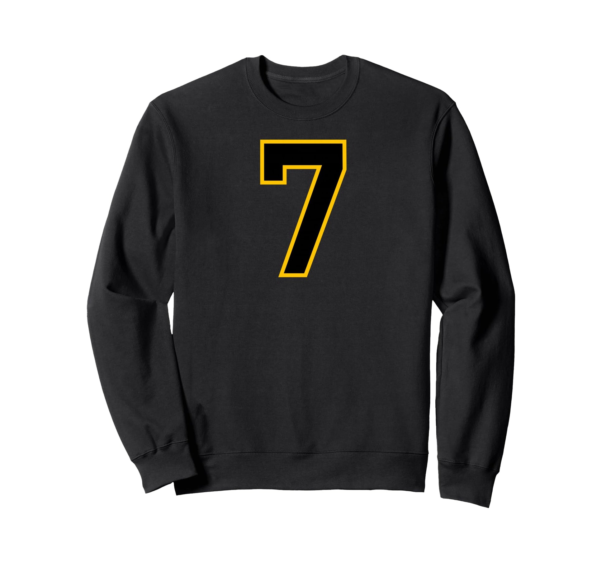 Yellow Black Sport Team Number 7 Sweatshirt - Trendy Graphic for Adults - T-Shirt, Sweatshirt, Hoodie
