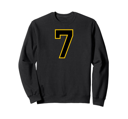 Yellow Black Sport Team Number 7 Sweatshirt - Trendy Graphic for Adults - T-Shirt, Sweatshirt, Hoodie
