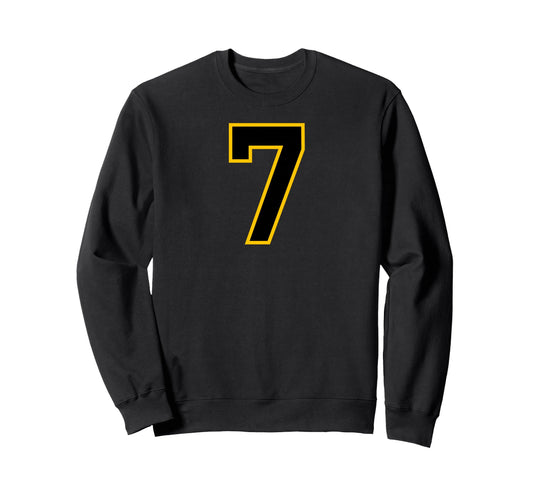 Yellow Black Sport Team Number 7 Sweatshirt - Trendy Graphic for Adults - T-Shirt, Sweatshirt, Hoodie