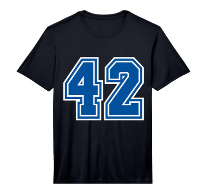 Number 42 Blue Sports Team Varsity T-Shirt - Streetwear Style Men Women - T-Shirt, Sweatshirt, Hoodie