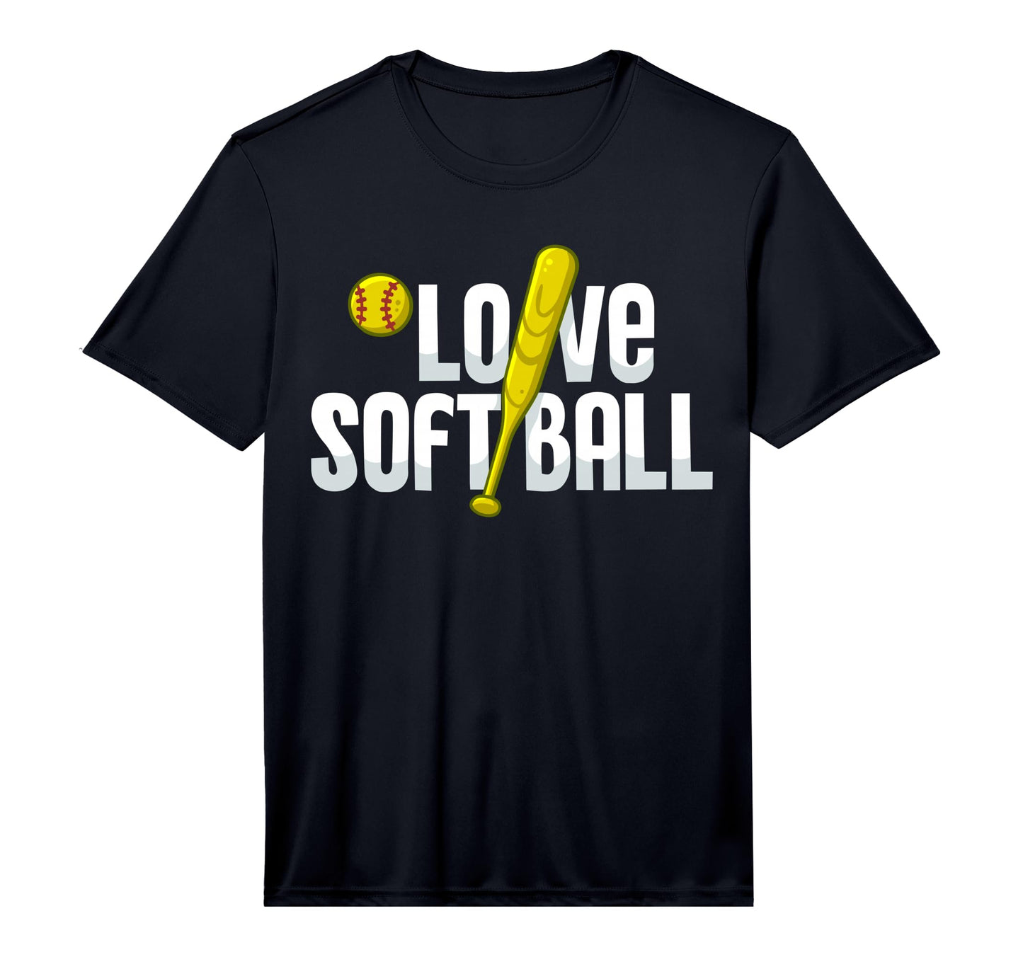 Love Softball Funny Bat And Ball Baseball T-Shirt - Unique Graphic Unisex - T-Shirt, Sweatshirt, Hoodie