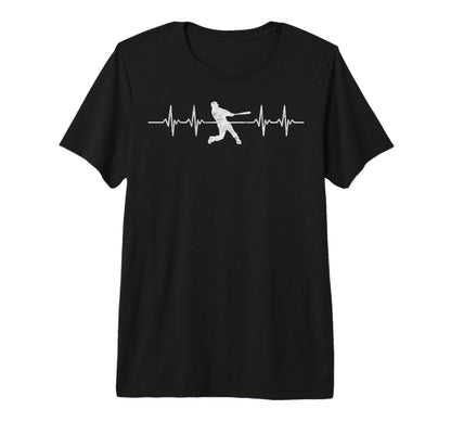 Baseball Player Heartbeat Coach Dad T-Shirt - Custom Art Print for Adults - T-Shirt, Sweatshirt, Hoodie
