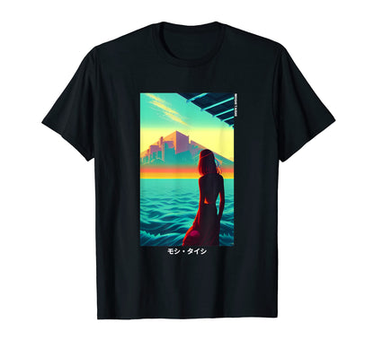 90S Synthwave Japanese Vaporwave Art T-Shirt - Aesthetic Graphic Men Women - T-Shirt, Sweatshirt, Hoodie