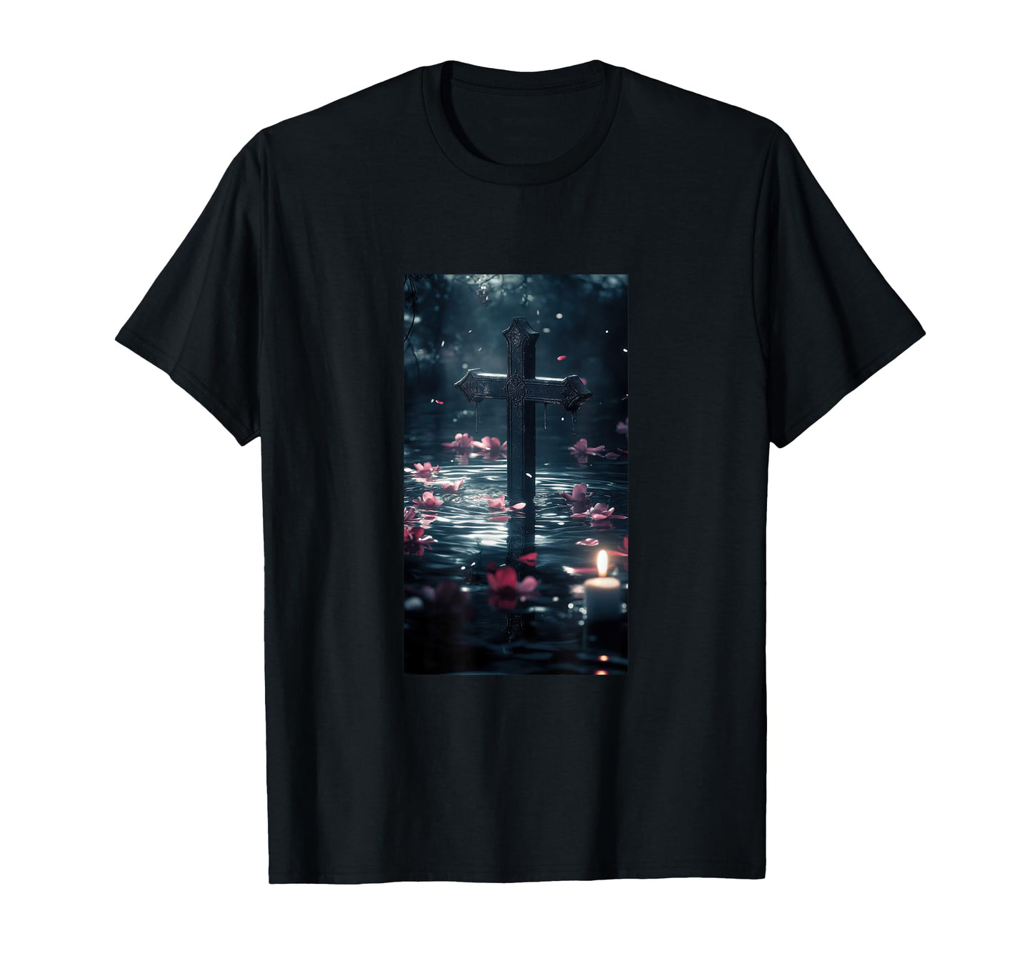Gothic Cross Grunge Aesthetic Y2K T-Shirt - Custom Art Print Men Women - T-Shirt, Sweatshirt, Hoodie