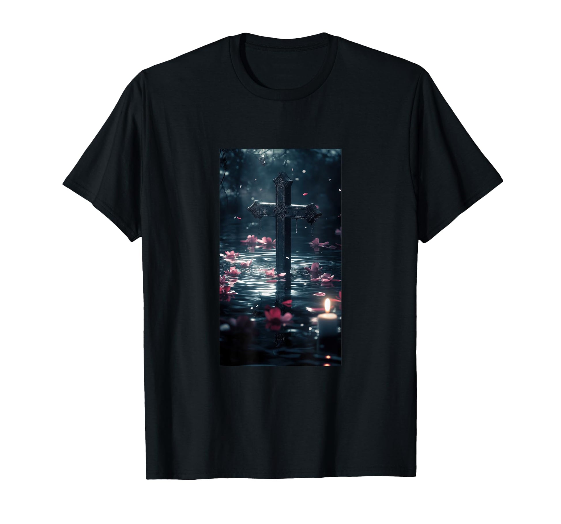 Gothic Cross Grunge Aesthetic Y2K T-Shirt - Custom Art Print Men Women - T-Shirt, Sweatshirt, Hoodie