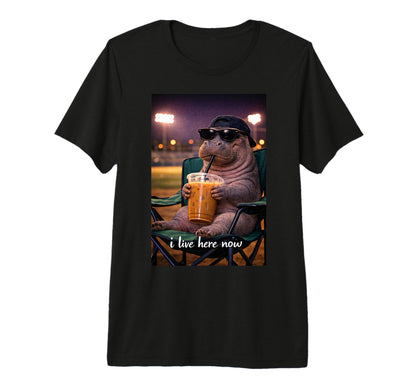 Funny Hippopotamus Ballfield Baseball T-Shirt - Novelty Apparel Men Women - T-Shirt, Sweatshirt, Hoodie