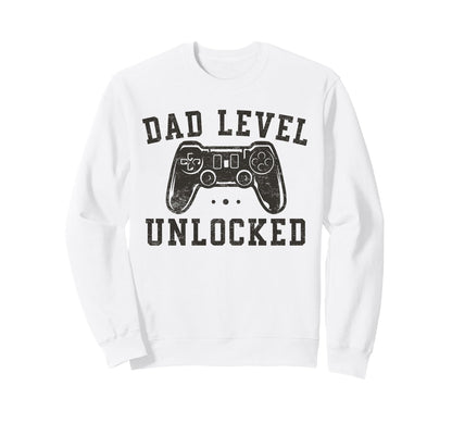 Dad Level Unlocked New Dad To Be Sweatshirt - Minimalist Print Men Women - T-Shirt, Sweatshirt, Hoodie