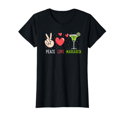 Peace Love Margarita Funny Margarita T-Shirt - Graphic Print Unisex - T-Shirt, Sweatshirt, Hoodie