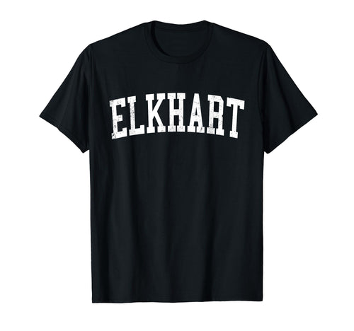Elkhart Distressed White Varsity T-Shirt - Aesthetic Graphic Unisex - T-Shirt, Sweatshirt, Hoodie