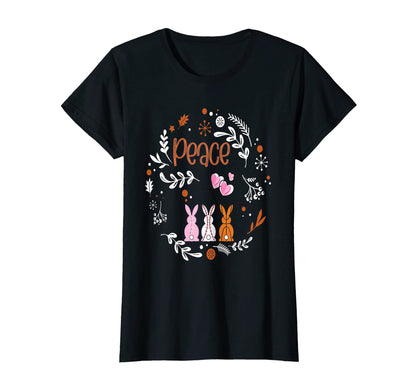 Womens Womens Bunny Easter Peeps Peace T-Shirt - Unique Graphic Unisex - T-Shirt, Sweatshirt, Hoodie