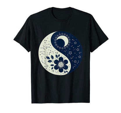 Hippie Yin Yang Flower Power Love T-Shirt - Minimalist Print for Adults - T-Shirt, Sweatshirt, Hoodie