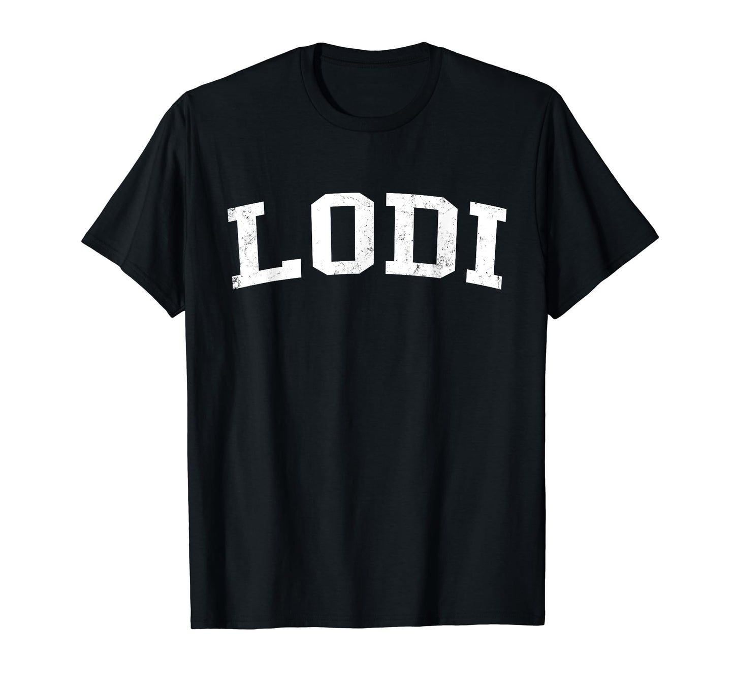 Lodi Ca Distressed White Varsity T-Shirt - Unique Graphic for Adults - T-Shirt, Sweatshirt, Hoodie