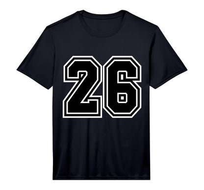 26 Varsity Sports Team Number Performance T-Shirt - Minimalist Print Unisex - T-Shirt, Sweatshirt, Hoodie