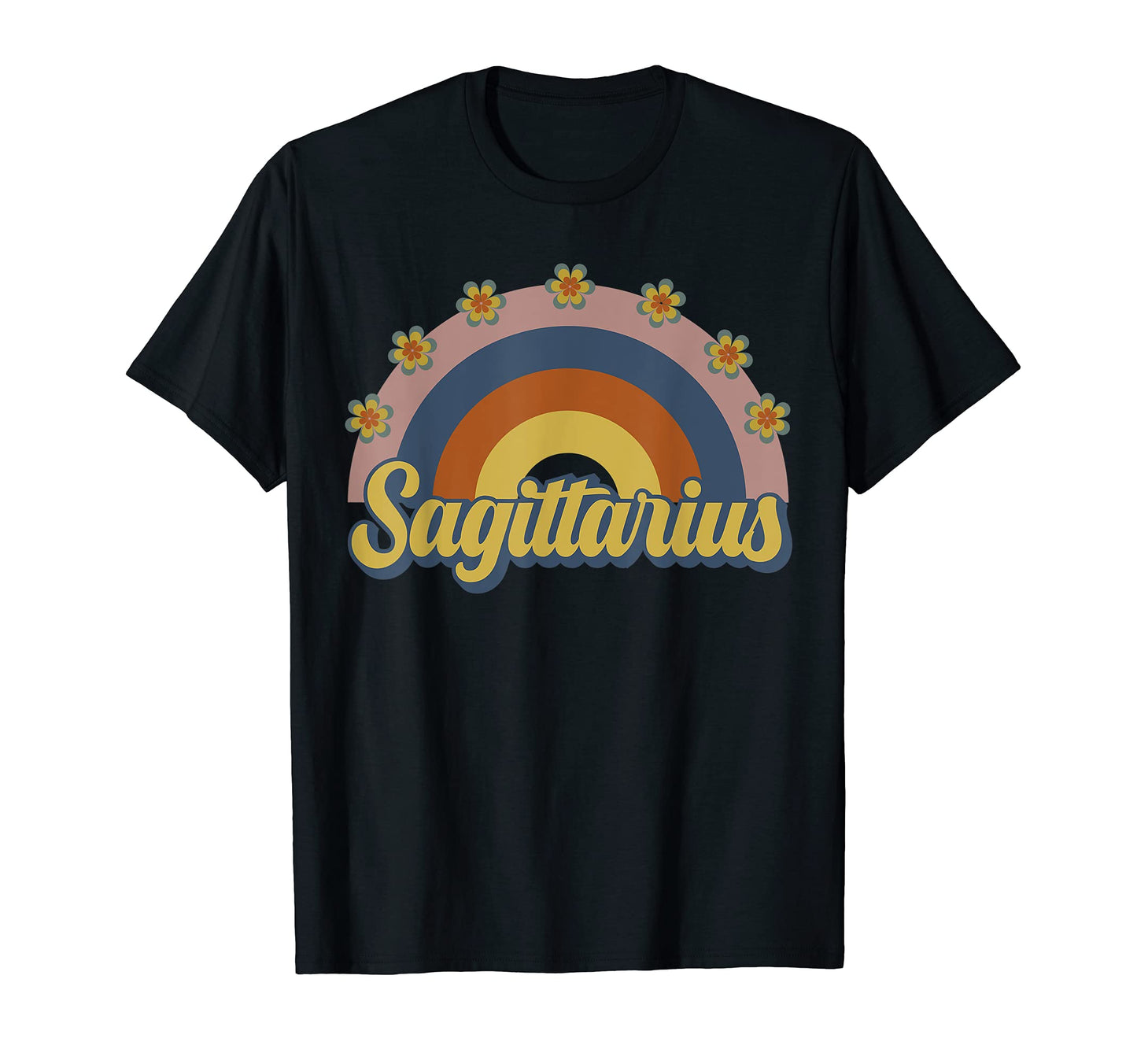 Sagittarius Flower Power 70S 60S T-Shirt - Aesthetic Graphic Men Women - T-Shirt, Sweatshirt, Hoodie