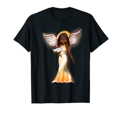 Angel And Dove Black Angel Peace T-Shirt - Aesthetic Graphic Men Women - T-Shirt, Sweatshirt, Hoodie