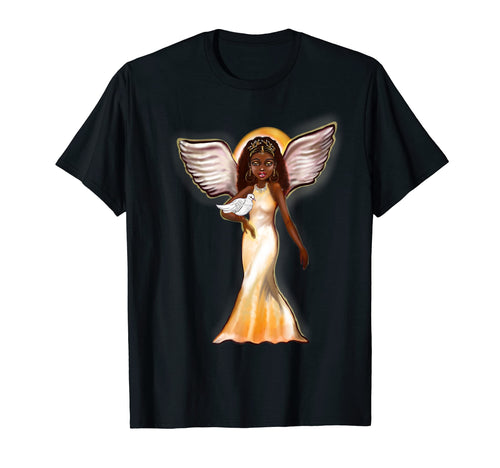Angel And Dove Black Angel Peace T-Shirt - Aesthetic Graphic Men Women - T-Shirt, Sweatshirt, Hoodie